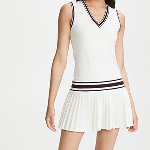 Tory Sport Performance V Neck Tennis Dress Snow White XS NWT